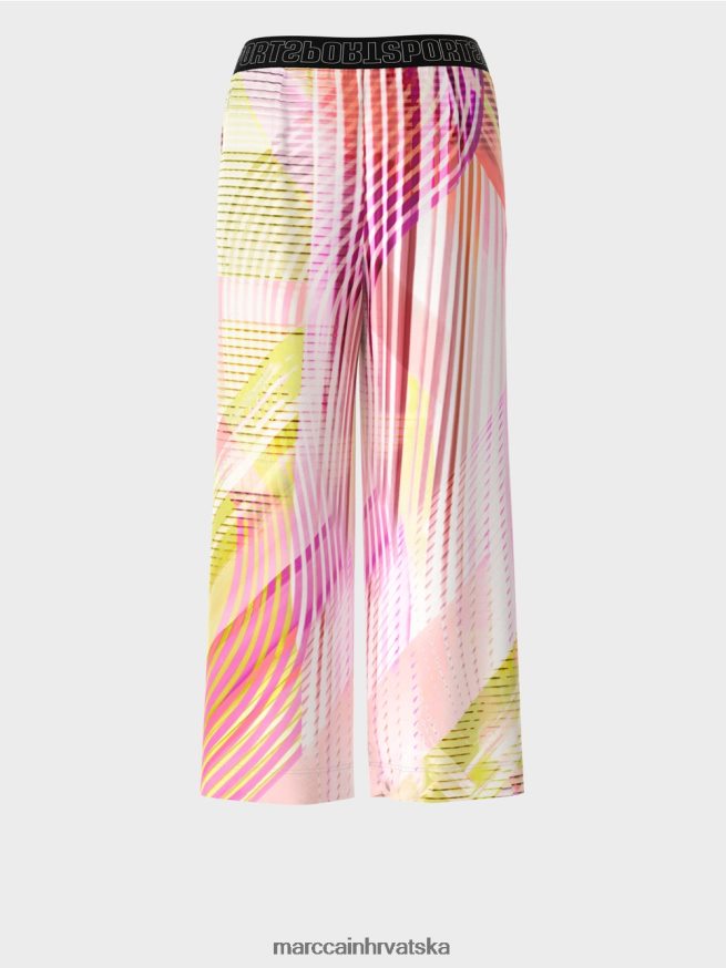 svijetla limetada Marc Cain šarene prugaste hlače u ležernom kroju odjeća 4D66P4616