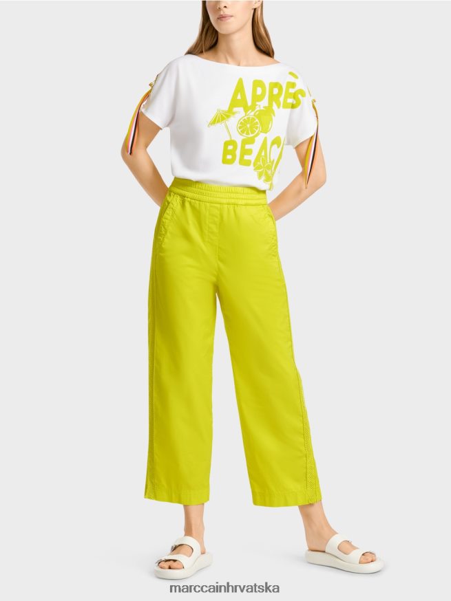 svijetla limetada Marc Cain sportske hlače s mrežastim prugama odjeća 4D66P4628