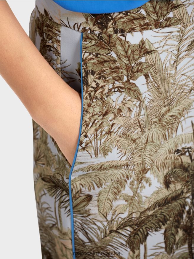 svijetlo puder plava Marc Cain hlače s dizajnom dlana odjeća 4D66P4693