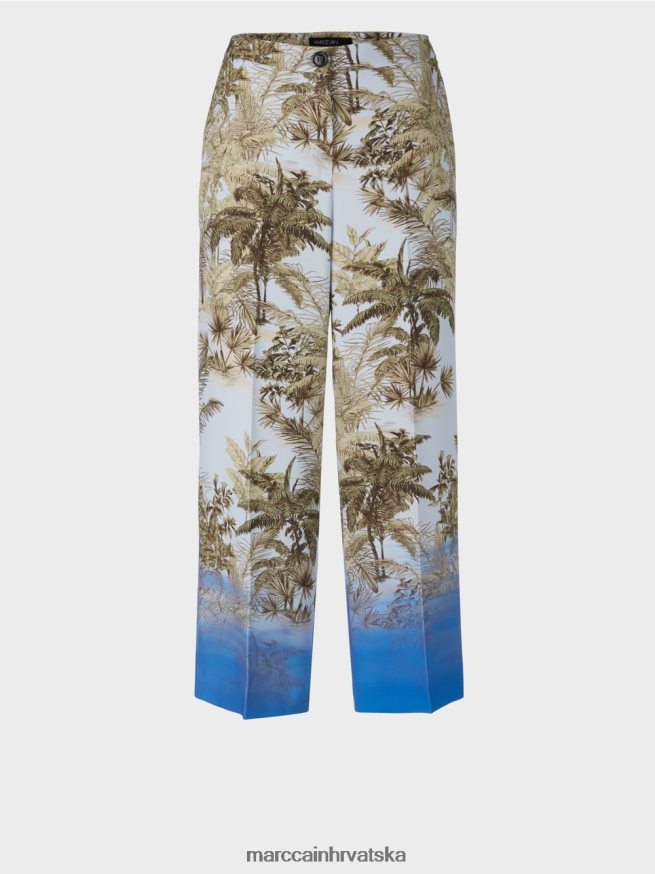 svijetlo puder plava Marc Cain hlače s dizajnom dlana odjeća 4D66P4693