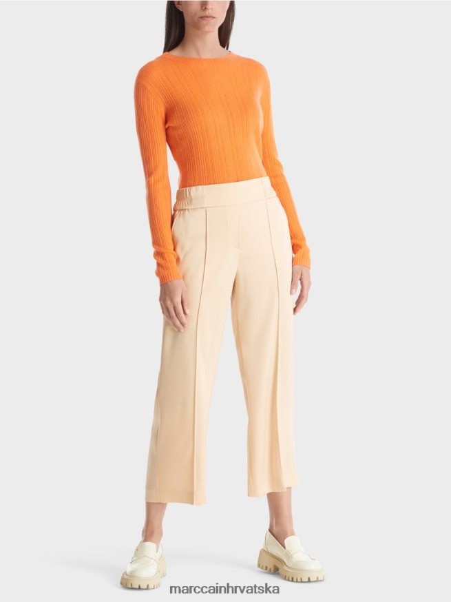 tamna krema Marc Cain Washington midi široke hlače odjeća 4D66P4553