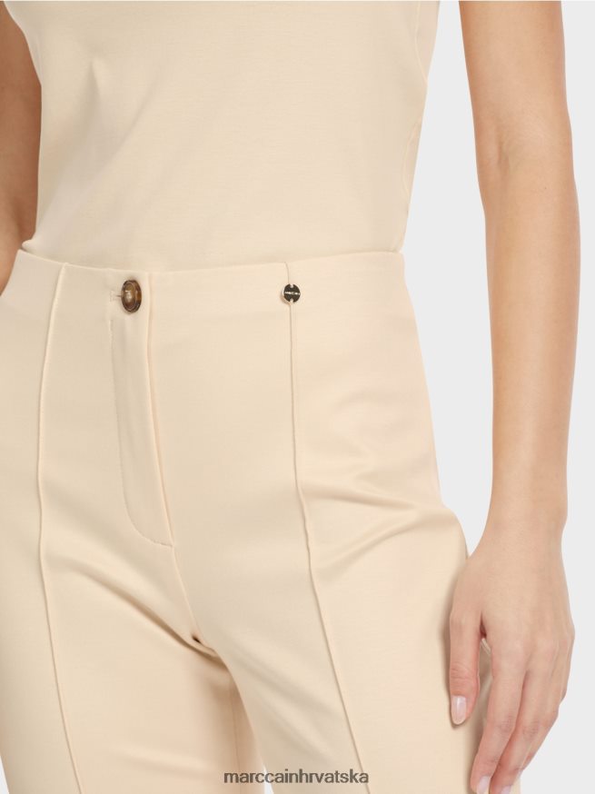 tamna krema Marc Cain elegantne hlače od žerseja sydney odjeća 4D66P4593