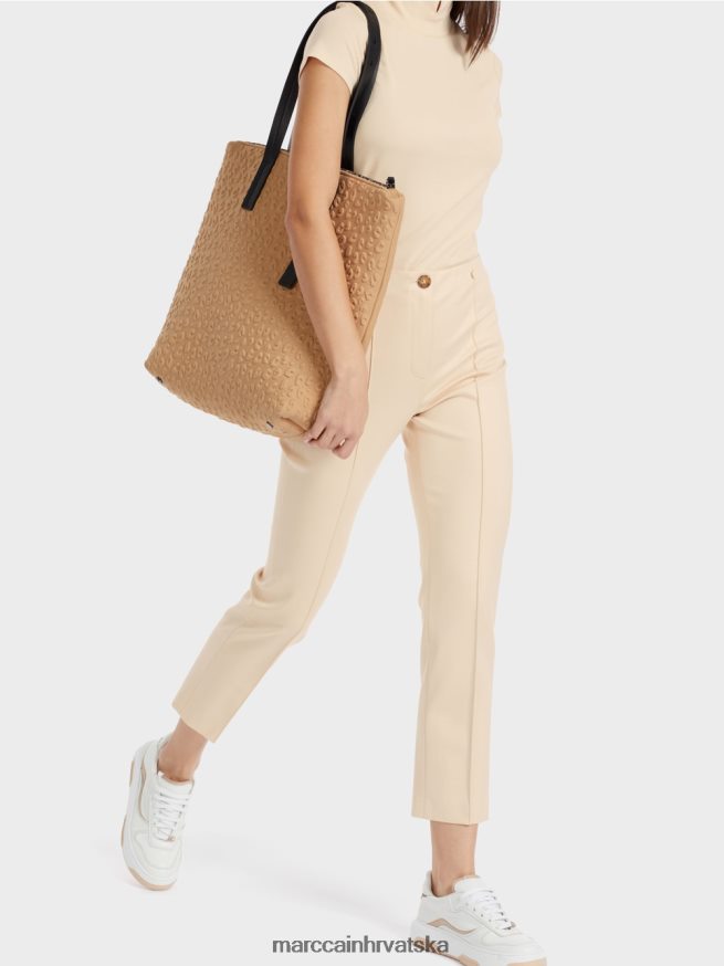tamna krema Marc Cain elegantne hlače od žerseja sydney odjeća 4D66P4593
