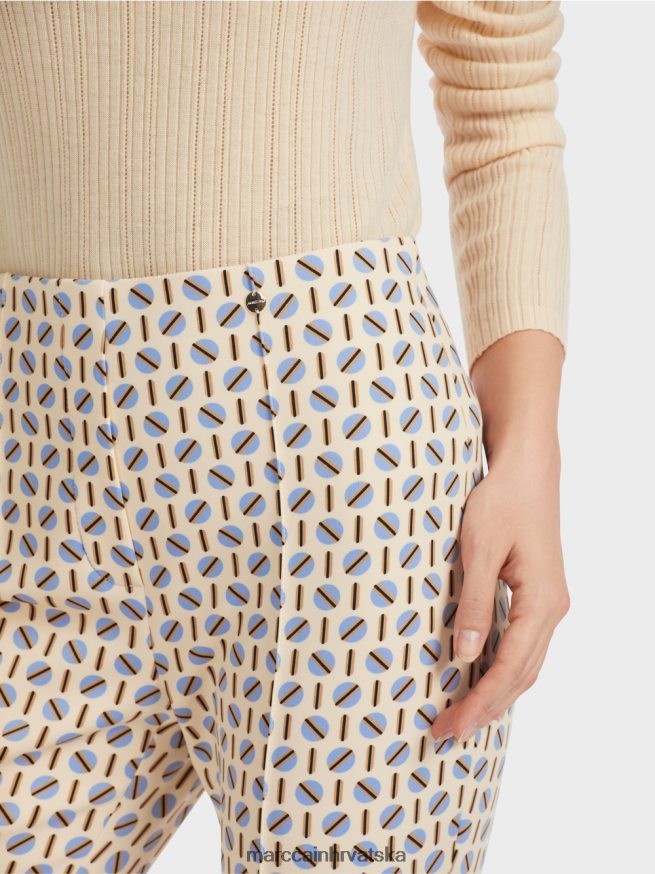 tamna krema Marc Cain frederica hlače u grafičkom printu odjeća 4D66P4555