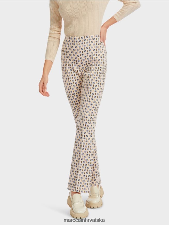 tamna krema Marc Cain frederica hlače u grafičkom printu odjeća 4D66P4555