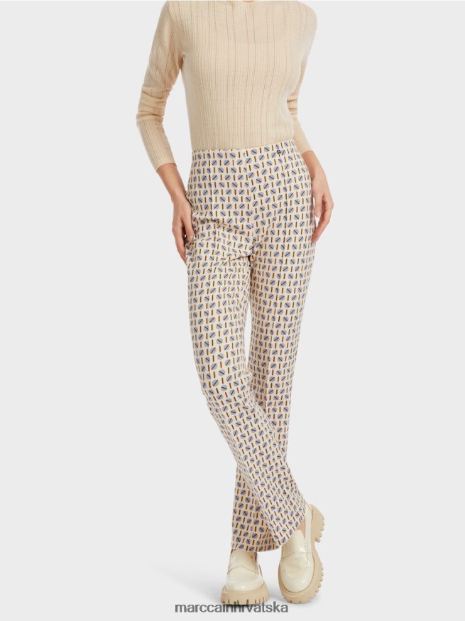 tamna krema Marc Cain frederica hlače u grafičkom printu odjeća 4D66P4555