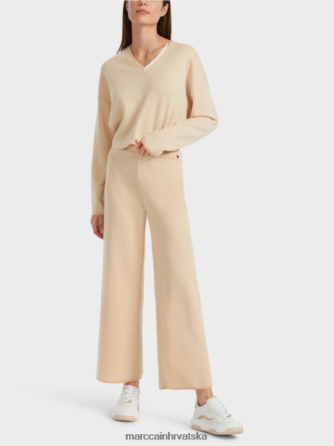tamna krema Marc Cain vunene hlače pletene u Njemačkoj odjeća 4D66P4547