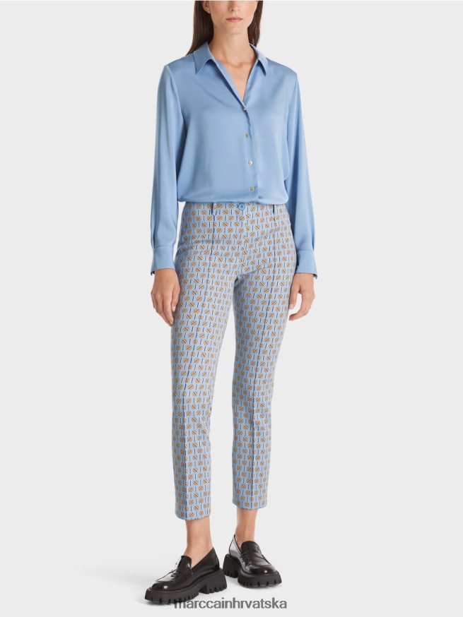 tamno ljetno nebo Marc Cain rastezljive hlače od žerseja sydney odjeća 4D66P4548