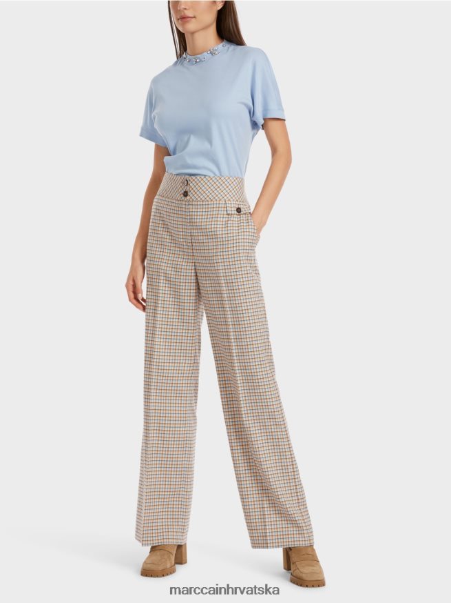tamno ljetno nebo Marc Cain waxhaw hlače provjerenog dizajna odjeća 4D66P4556