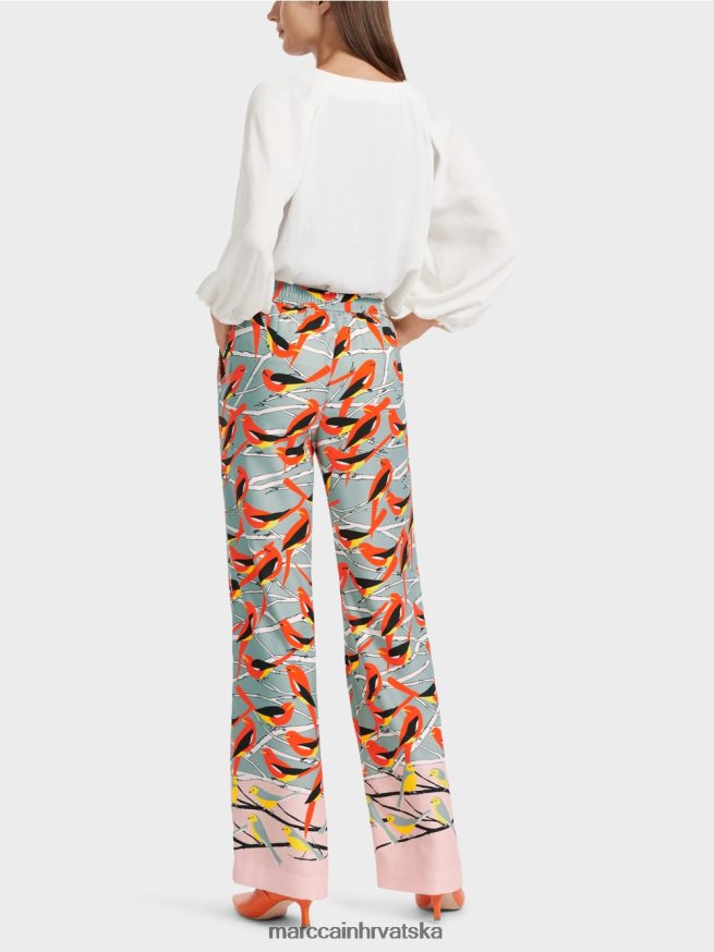 tamno nebesko plavo Marc Cain hlače s dizajnom ptica washington odjeća 4D66P4580