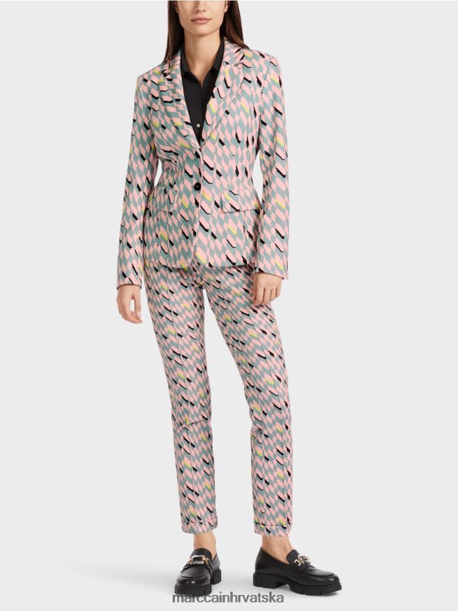 tamno nebesko plavo Marc Cain hlače sydney s grafičkim dizajnom odjeća 4D66P4589