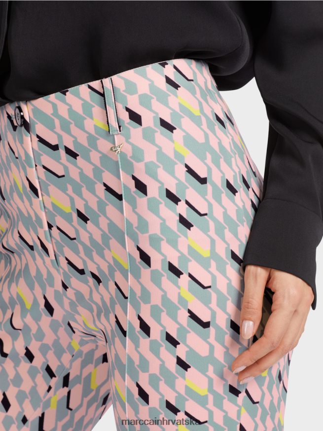 tamno nebesko plavo Marc Cain hlače sydney s grafičkim dizajnom odjeća 4D66P4589