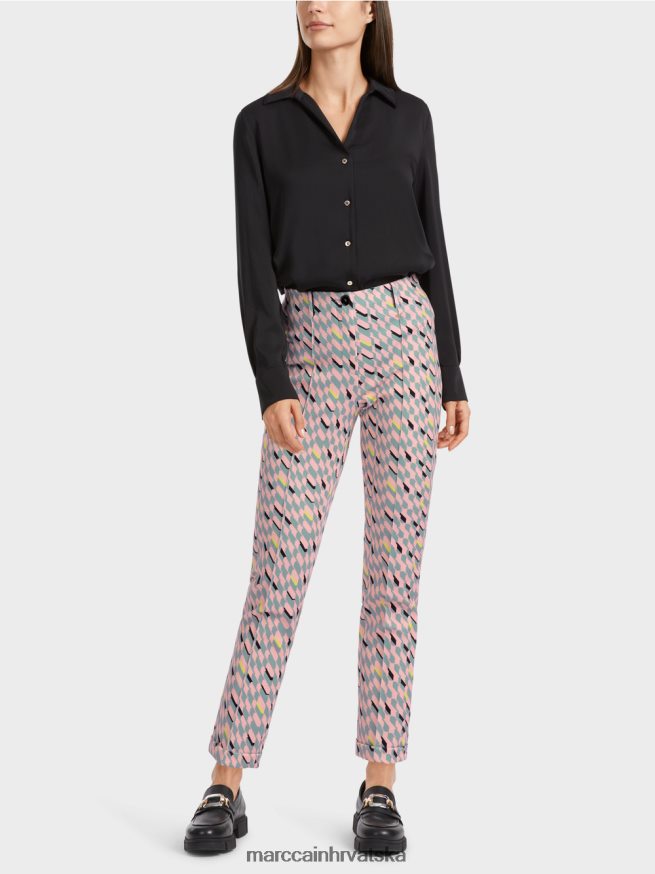 tamno nebesko plavo Marc Cain hlače sydney s grafičkim dizajnom odjeća 4D66P4589