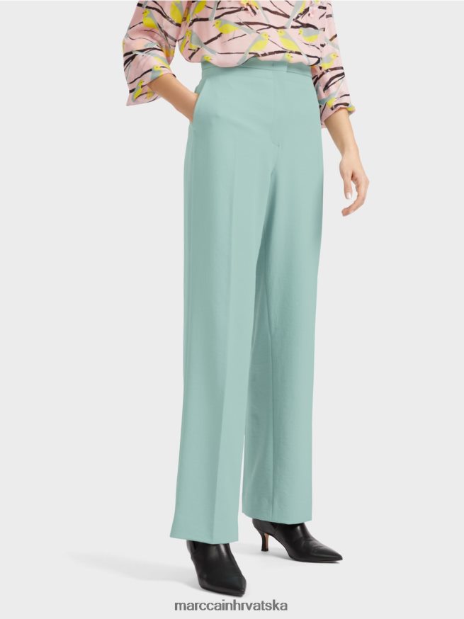 tamno nebesko plavo Marc Cain široke nogavice naborane hlače wukari odjeća 4D66P4590