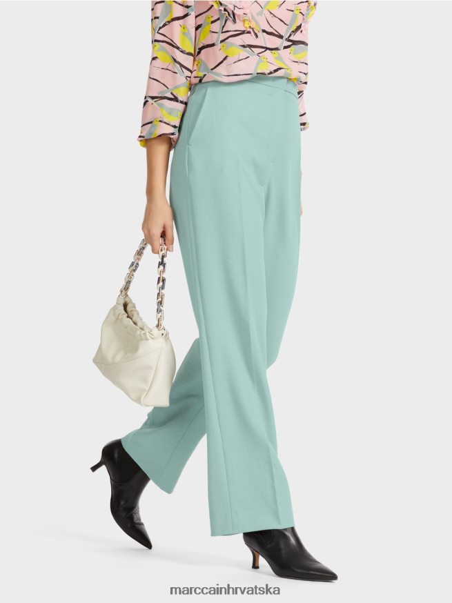 tamno nebesko plavo Marc Cain široke nogavice naborane hlače wukari odjeća 4D66P4590