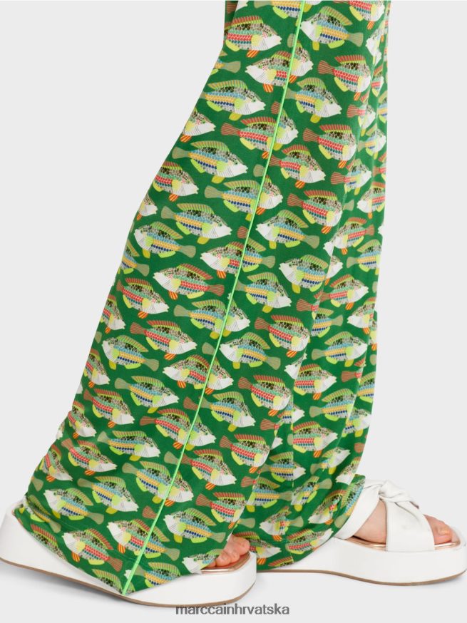 tamno zelene mahovine Marc Cain warrington hlače od žerseja od viskoze odjeća 4D66P4653