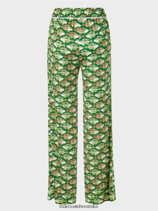 tamno zelene mahovine Marc Cain warrington hlače od žerseja od viskoze odjeća 4D66P4653