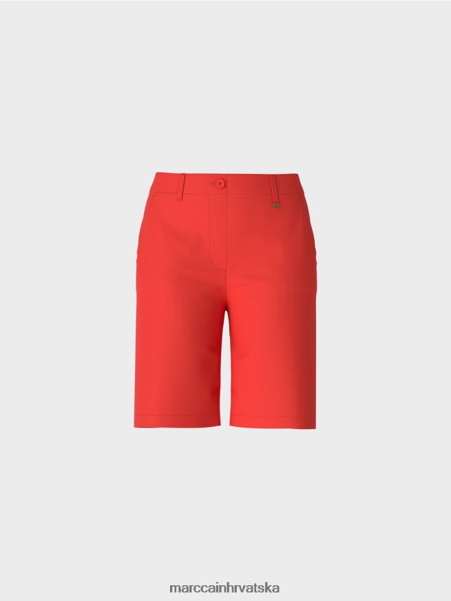 vatreno crveno Marc Cain finike kratke hlače ženstvenog kroja odjeća 4D66P4670