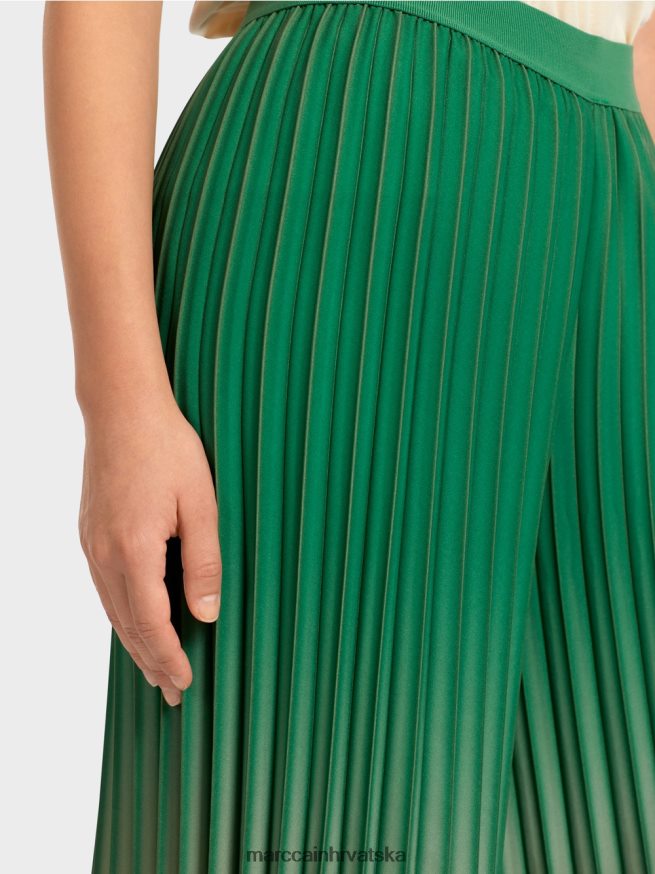 zelena mahovina Marc Cain plisirane hlače sa živim prijelazom boja odjeća 4D66P4719