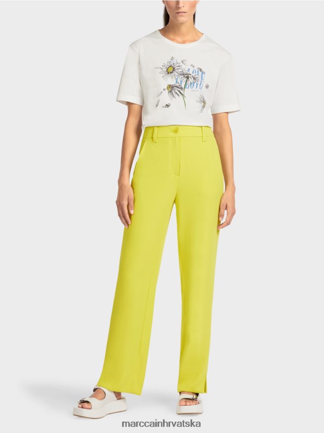 zeleni sumpor Marc Cain elegantne široke hlače odjeća 4D66P4716