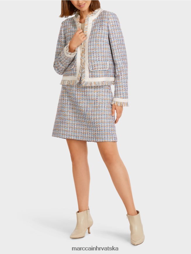atmosferski plava Marc Cain kratka jakna od pamučnog bouclea odjeća 4D66P4442