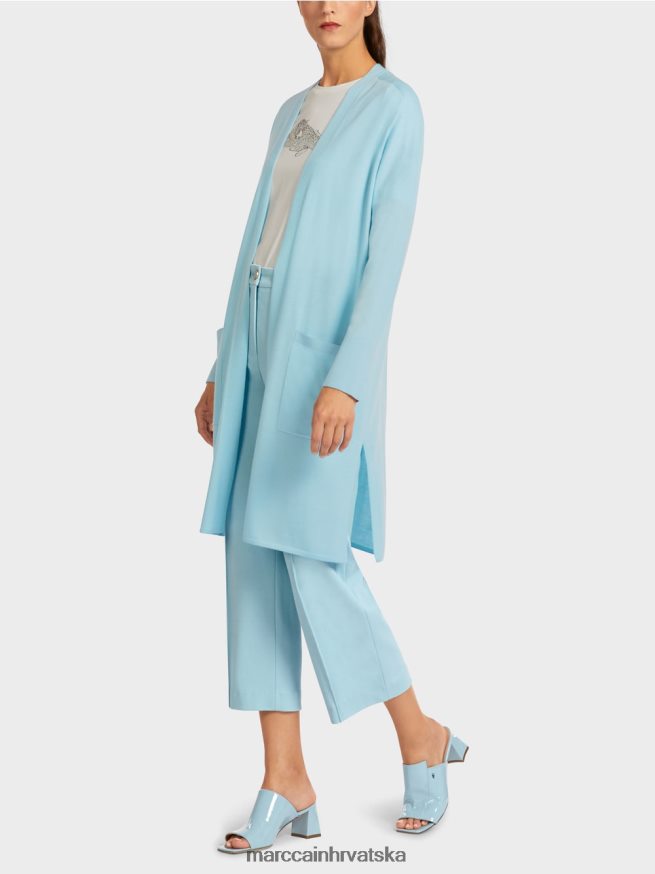 atmosferski plava Marc Cain otvoreni kardigan odjeća 4D66P4445