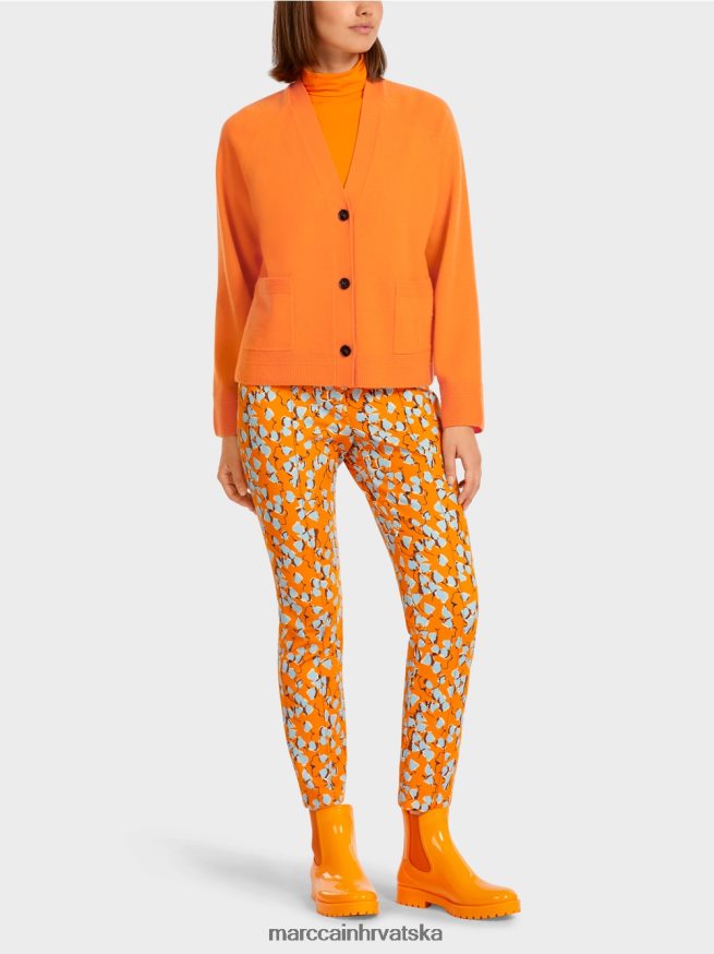 bistra narančasta Marc Cain elegantan kardigan s prorezima sa strane odjeća 4D66P4447