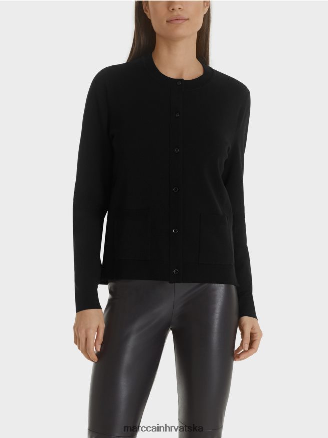 crno Marc Cain kardigan "promislimo zajedno" odjeća 4D66P4450