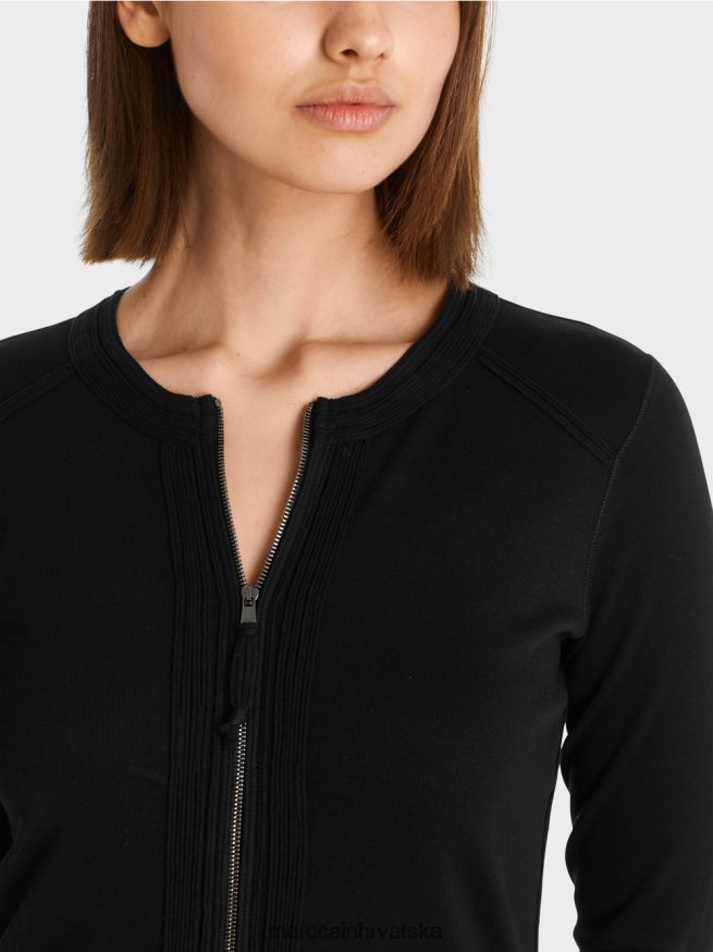 crno Marc Cain pamučna rastezljiva jakna odjeća 4D66P4366