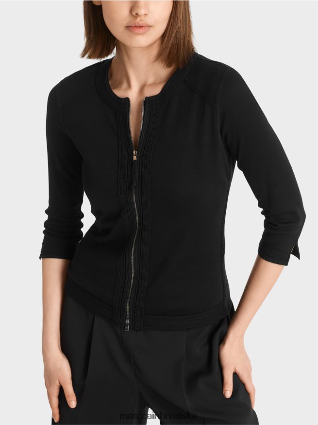 crno Marc Cain pamučna rastezljiva jakna odjeća 4D66P4366