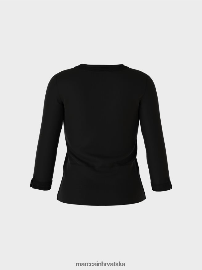 crno Marc Cain pamučna rastezljiva jakna odjeća 4D66P4366