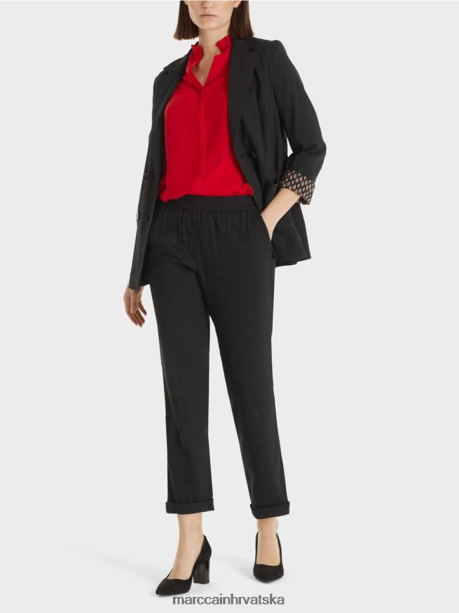 crno Marc Cain platnena jakna na dvostruko kopčanje odjeća 4D66P4182