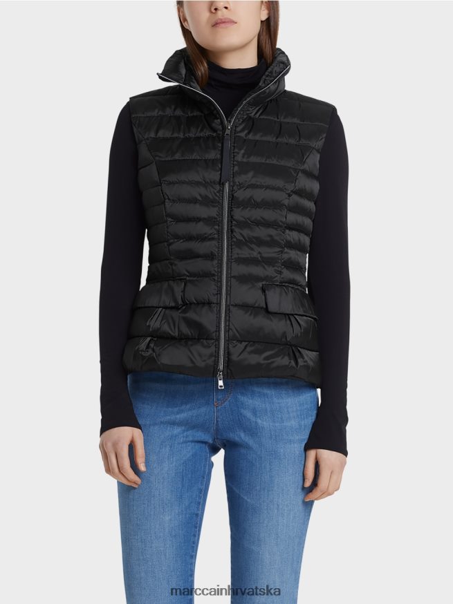 crno Marc Cain prošiveni prsluk s donjom postavom odjeća 4D66P4454