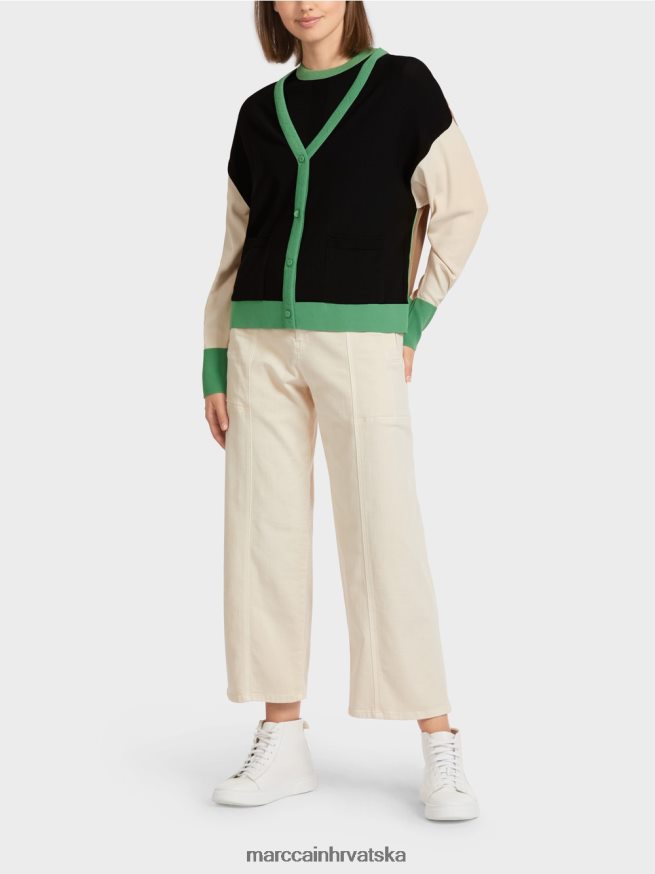 crno Marc Cain "rethink together" colour-block kardigan odjeća 4D66P4436