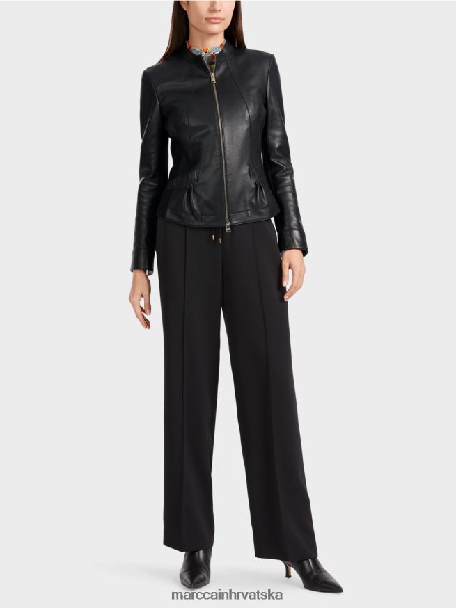 crno Marc Cain zenska kozna jakna odjeća 4D66P4348