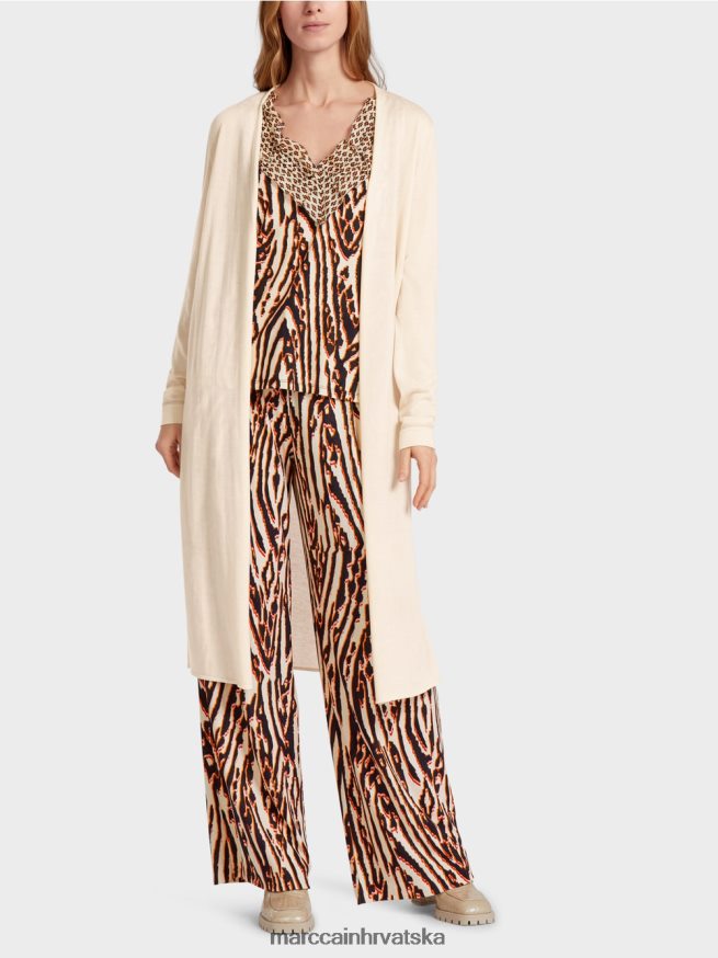 krema Marc Cain dugi, fino pleteni kardigan odjeća 4D66P4357