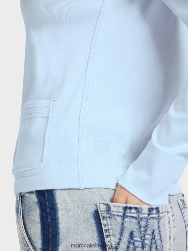 meka puderasto plava Marc Cain jakna s patentnim zatvaračem i okruglim ovratnikom odjeća 4D66P4330