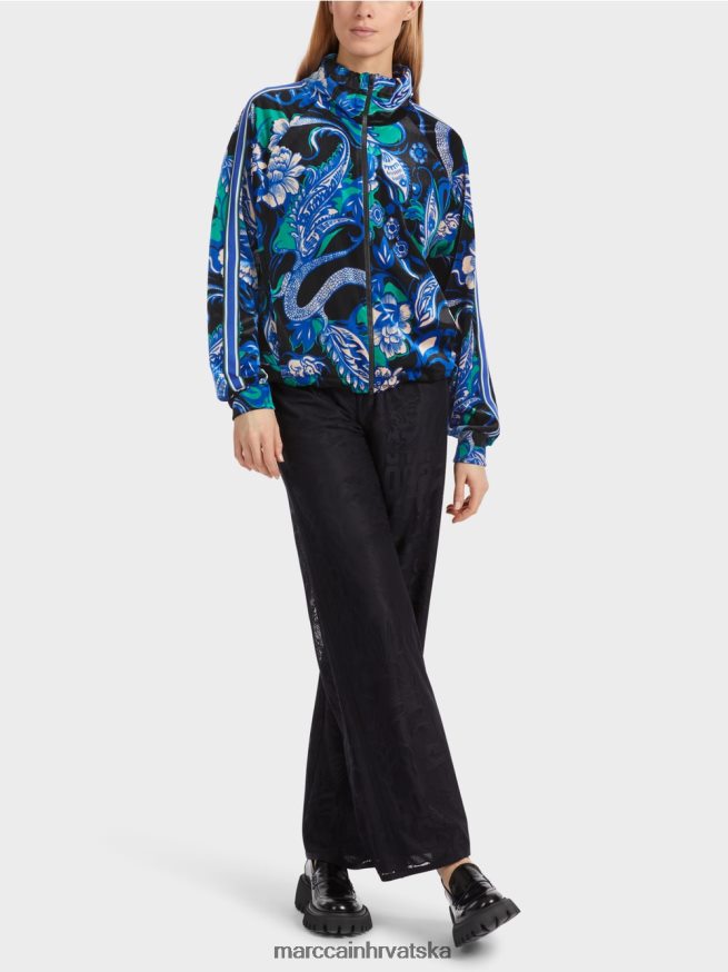 ponoćno plava Marc Cain jakna od super mekanog čipkastog baršuna odjeća 4D66P4305