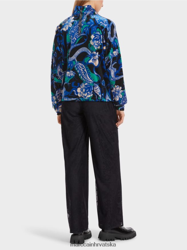 ponoćno plava Marc Cain jakna od super mekanog čipkastog baršuna odjeća 4D66P4305