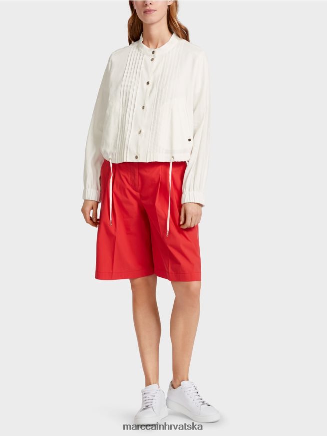 prljavo bijela Marc Cain lanena jakna s podignutim ovratnikom odjeća 4D66P4361