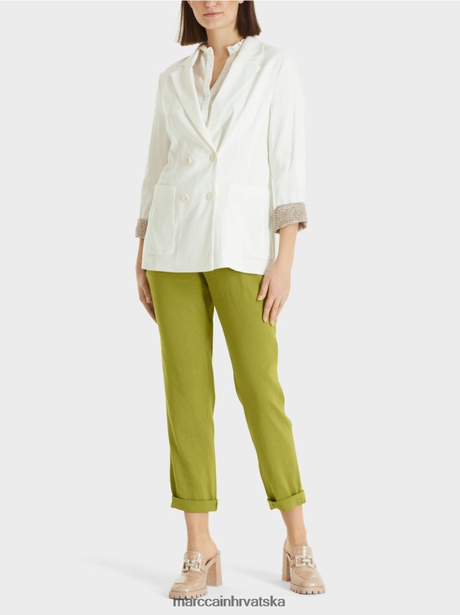 prljavo bijela Marc Cain platnena jakna na dvostruko kopčanje odjeća 4D66P4192