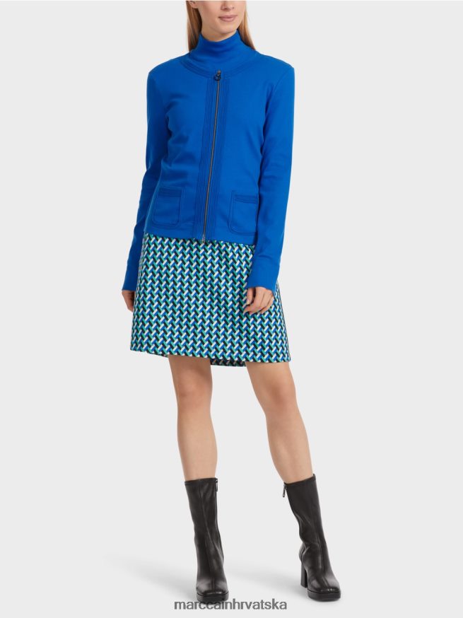 svijetlo kraljevsko plava Marc Cain jakna s patentnim zatvaračem i okruglim ovratnikom odjeća 4D66P4308
