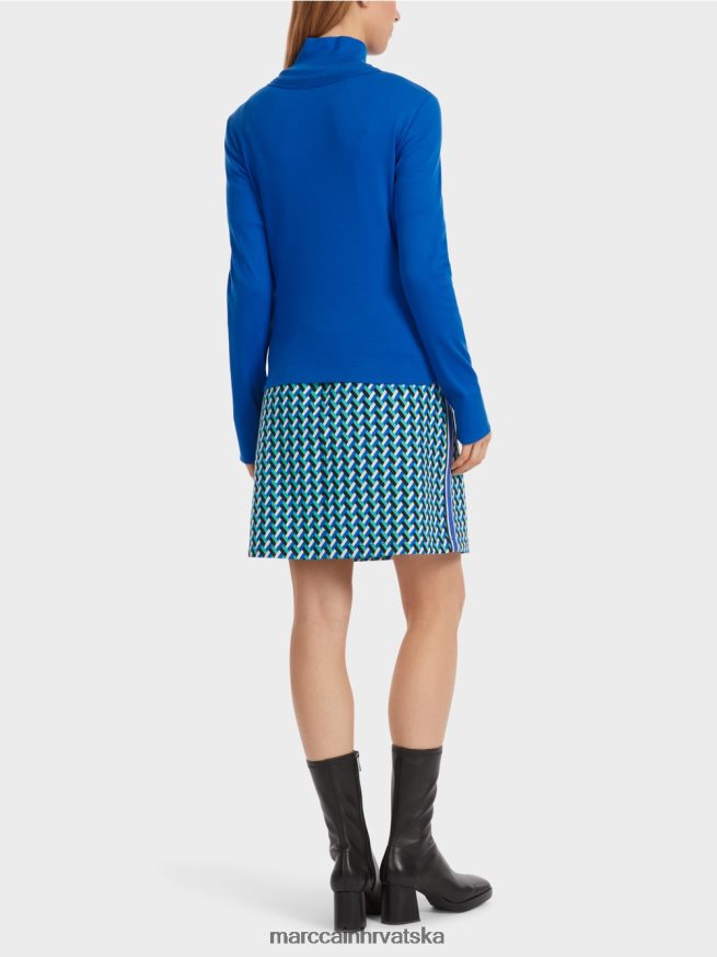 svijetlo kraljevsko plava Marc Cain jakna s patentnim zatvaračem i okruglim ovratnikom odjeća 4D66P4308