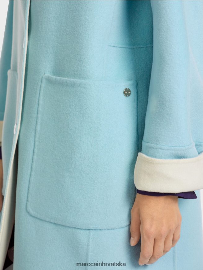 atmosferski plava Marc Cain reverzibilni vuneni kaput odjeća 4D66P4298