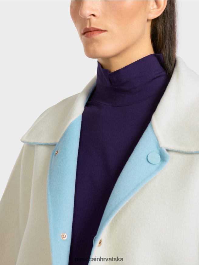 atmosferski plava Marc Cain reverzibilni vuneni kaput odjeća 4D66P4298