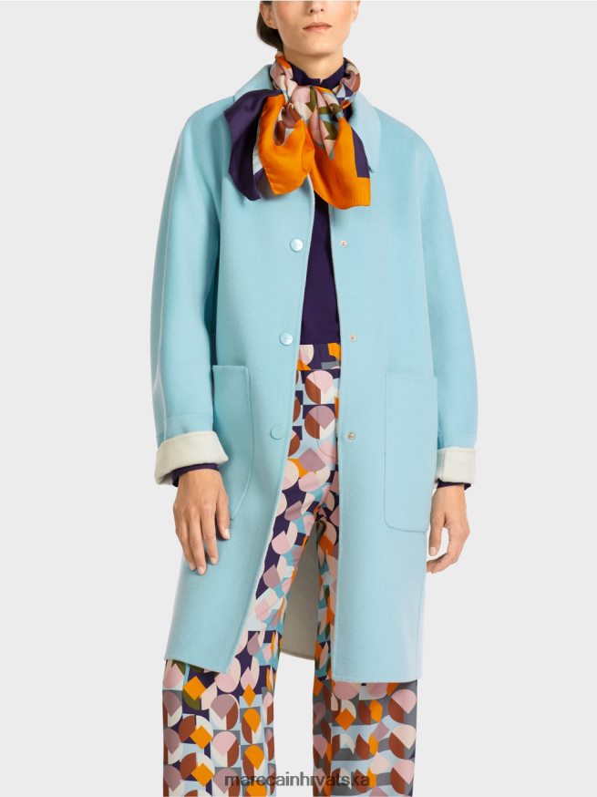 atmosferski plava Marc Cain reverzibilni vuneni kaput odjeća 4D66P4298