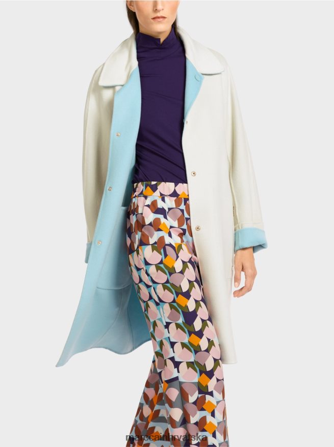 atmosferski plava Marc Cain reverzibilni vuneni kaput odjeća 4D66P4298