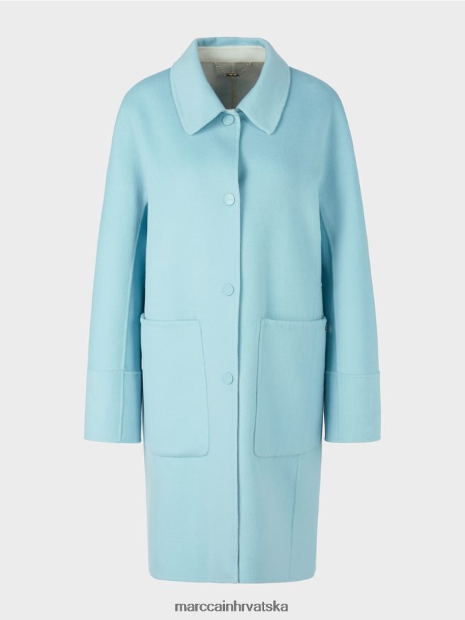 atmosferski plava Marc Cain reverzibilni vuneni kaput odjeća 4D66P4298