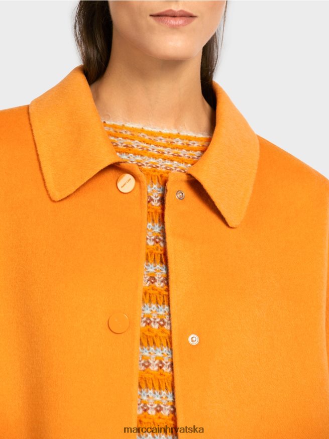 bistra narančasta Marc Cain reverzibilni vuneni kaput odjeća 4D66P4299