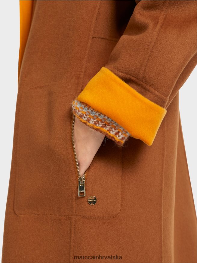 bistra narančasta Marc Cain reverzibilni vuneni kaput odjeća 4D66P4299
